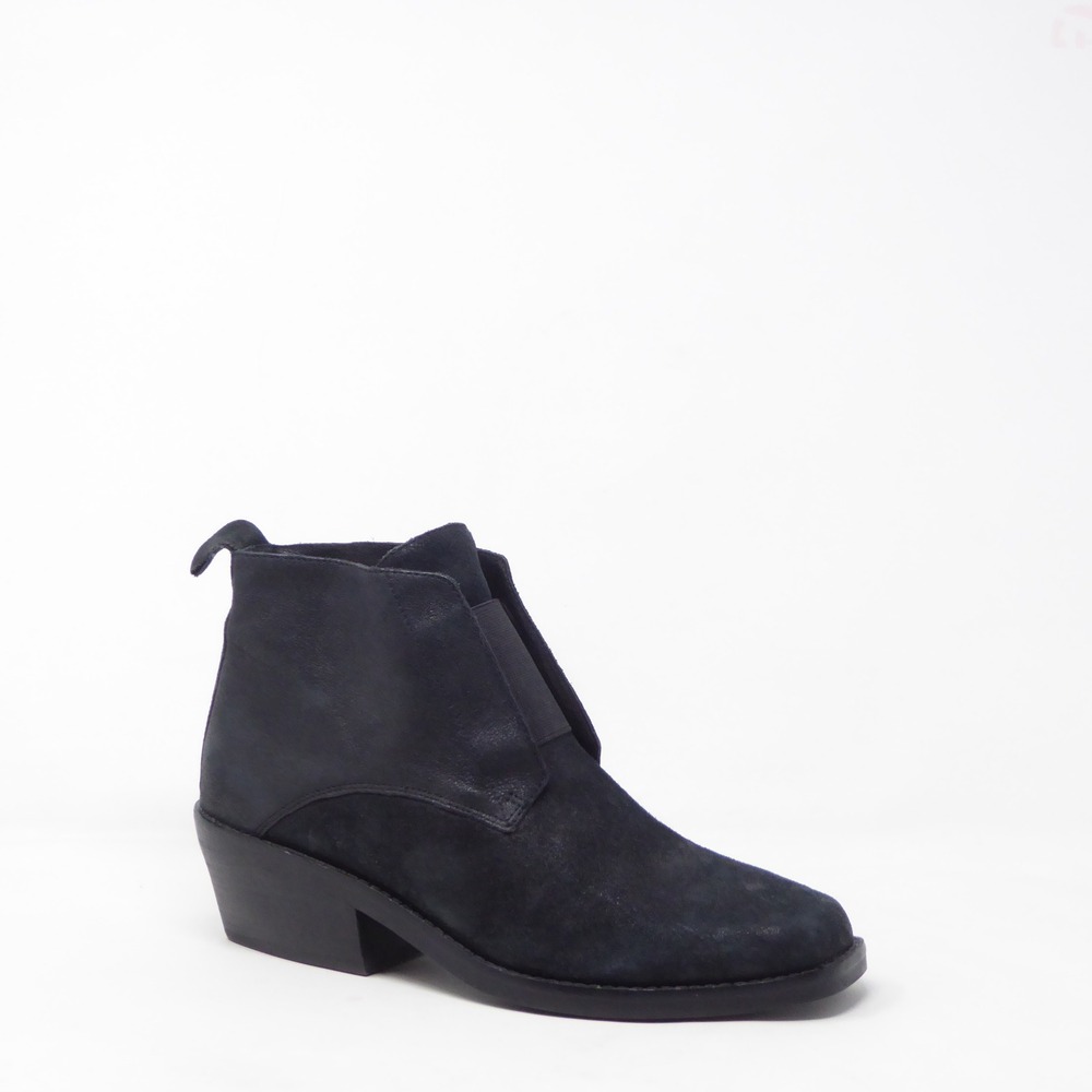 Eileen Fisher Soul Women Ankle Boots Black Suede Leather Block Heel 7M
